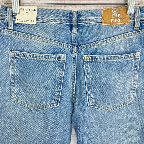 NWT Free People Aged To Perfection Maggie Mid Rise Straight Leg Jeans Size 25 - Picture 6 of 6